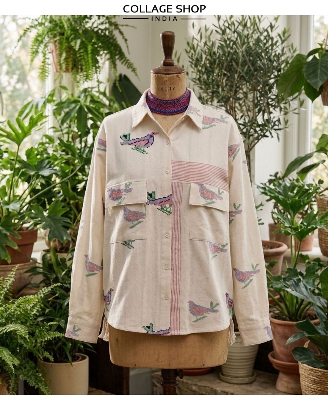 Jamdani handloom cotton shirt