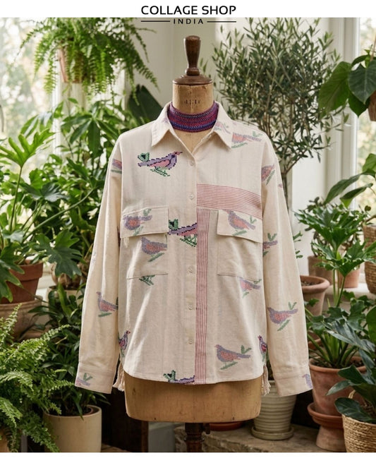Jamdani handloom cotton shirt